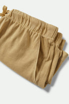 Women's Carefree Organic Garment Dyed Lounge Short in the color Pale Khaki - Additional Laydown image