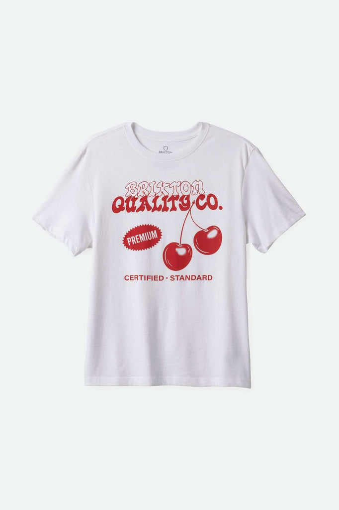 Women'sPremium Cherry Vintage Crew T-Shirt - White| Main