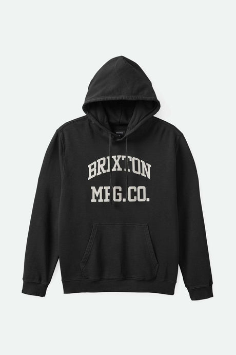 Brixton Men's Varsity Broken In Hoodie - Black Worn Wash | Main