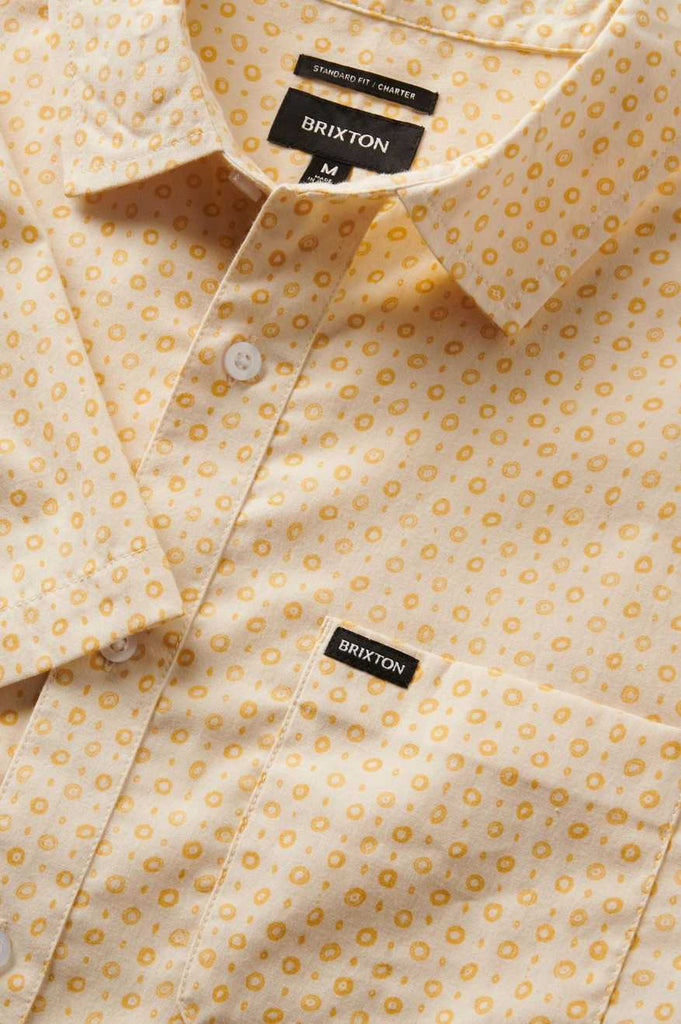 Brixton Men's Charter Print S/S Shirt - Whitecap Micro | Extra Shot