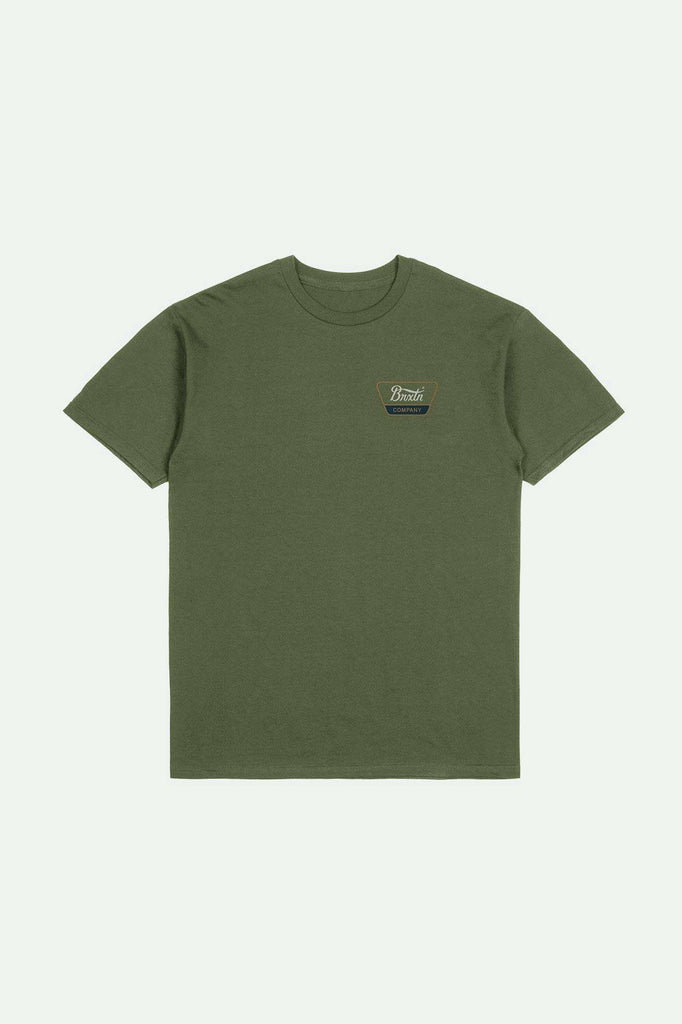 Brixton Men's Linwood S/S Standard T-Shirt - Ivy Green/Tobacco Brown/Ivory | Main