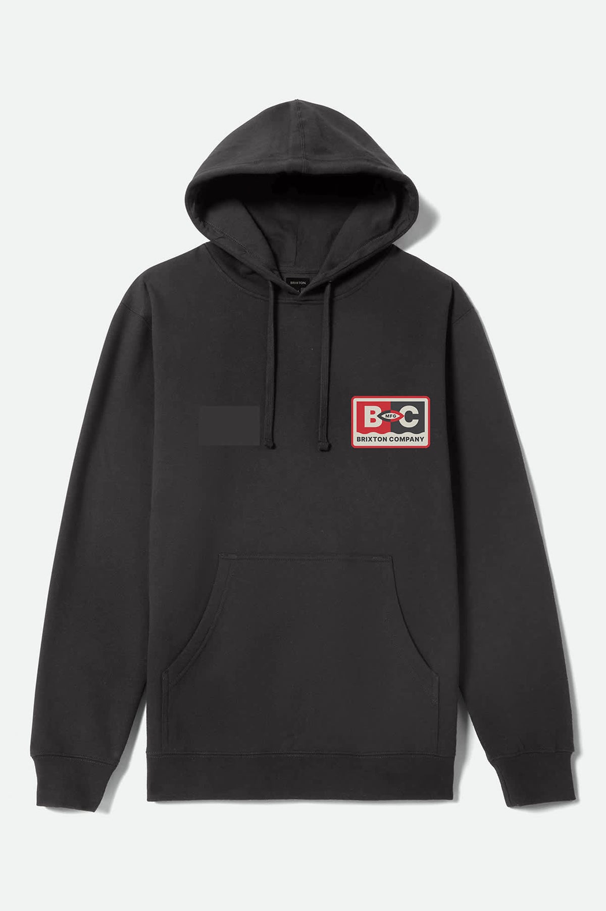 Men's BC Mfg Patch Full Zip Hoodie in the color Black - Front Product View