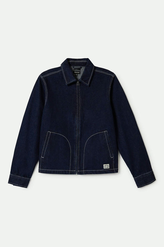 Men's Mechanic Garage Jacket in the color Rinse Denim - Front Product View