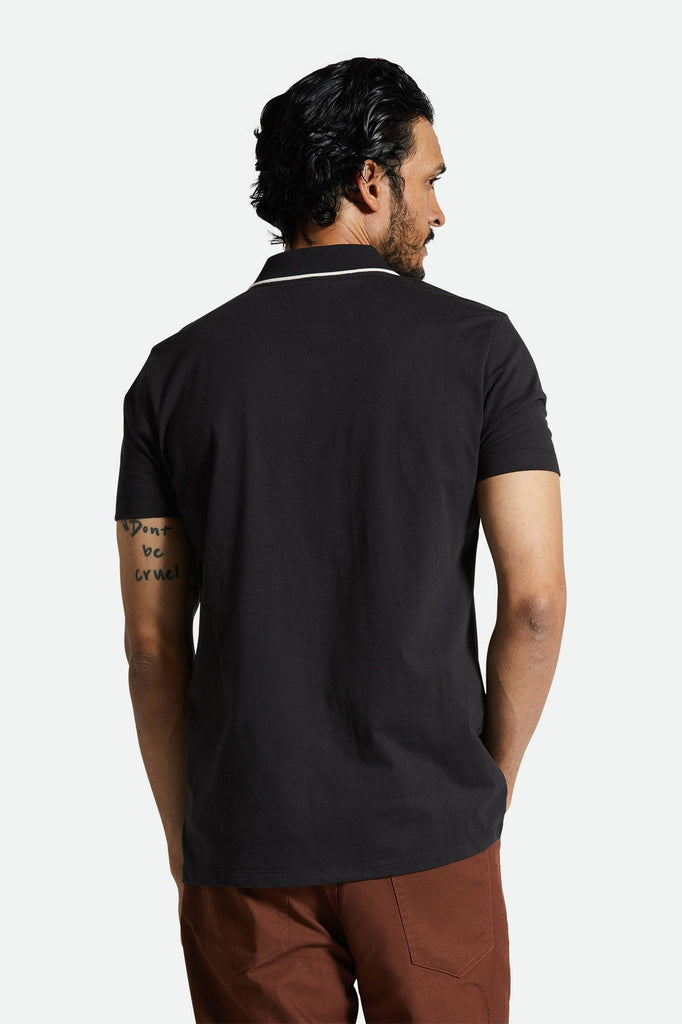 Men's Fit, Back View | Mod Flex S/S Polo - Black