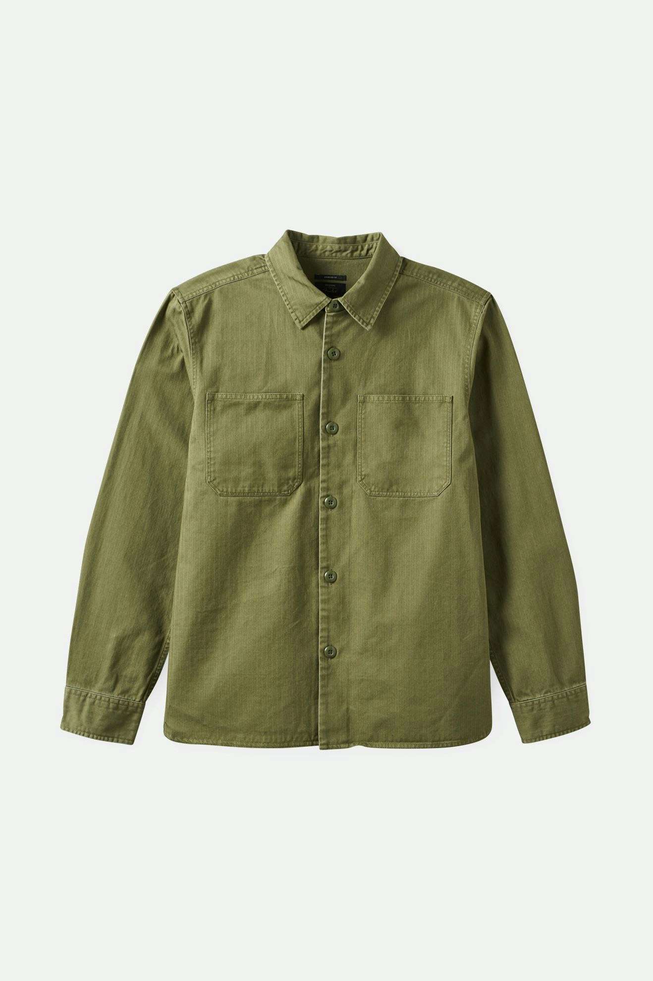 Brixton Men's Selden L/S Overshirt - Olive Surplus Worn Wash | Main