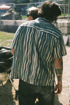 Men's CRU Slub Relaxed S/S Shirt in the color Basalt Blue/Painterly Stripe - Men's Lifestyle image
