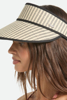 Women's Newport Straw Visor in the color Black/Natural - Women's Side View