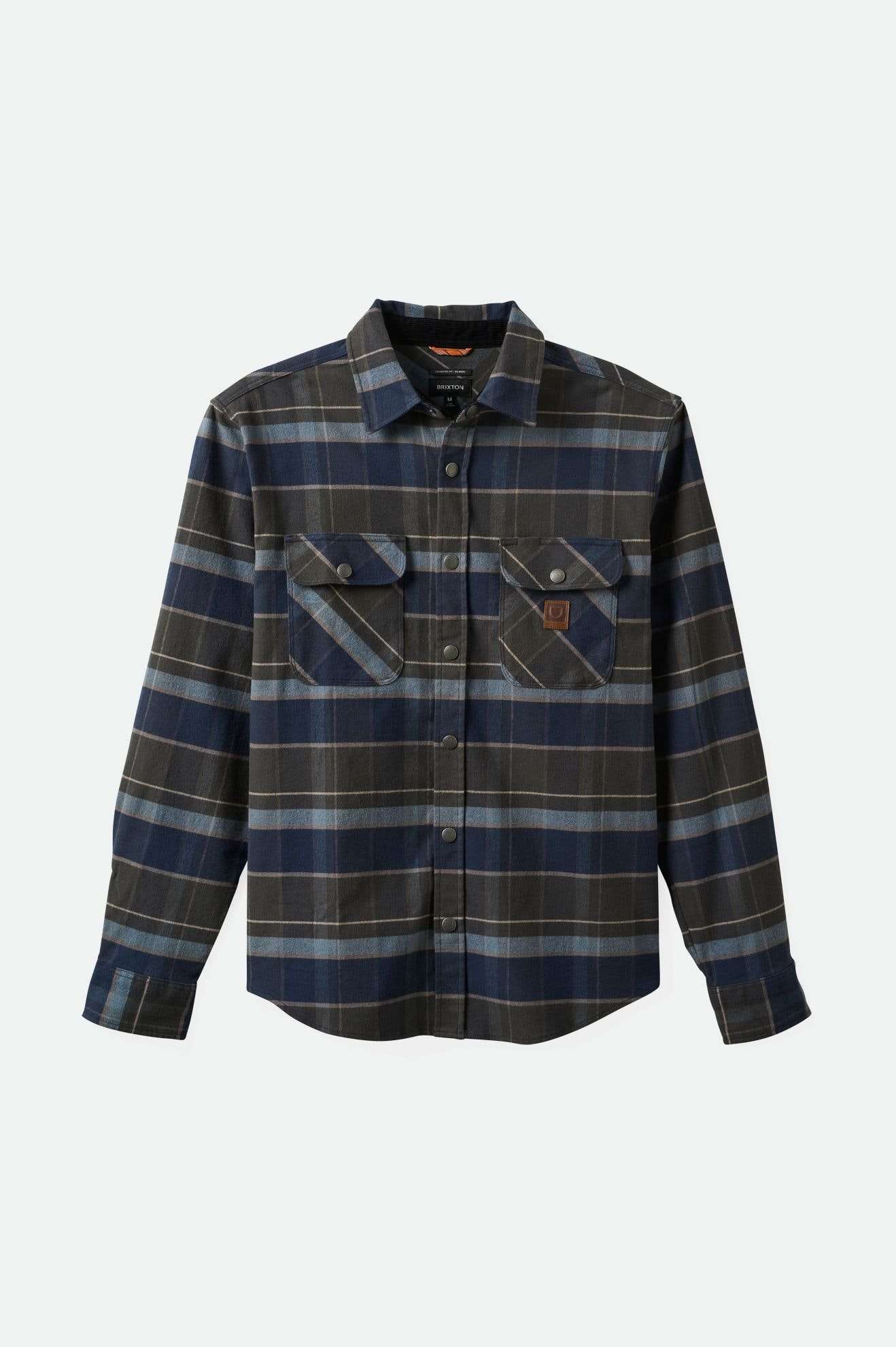 Brixton Men's Builders Bowery Stretch Water Resistant L/S Flannel - Washed Navy/Black/Coronet Blue | Main