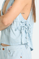Women's The Bells Top in the color Two Boot Stripe - Additional Fit image