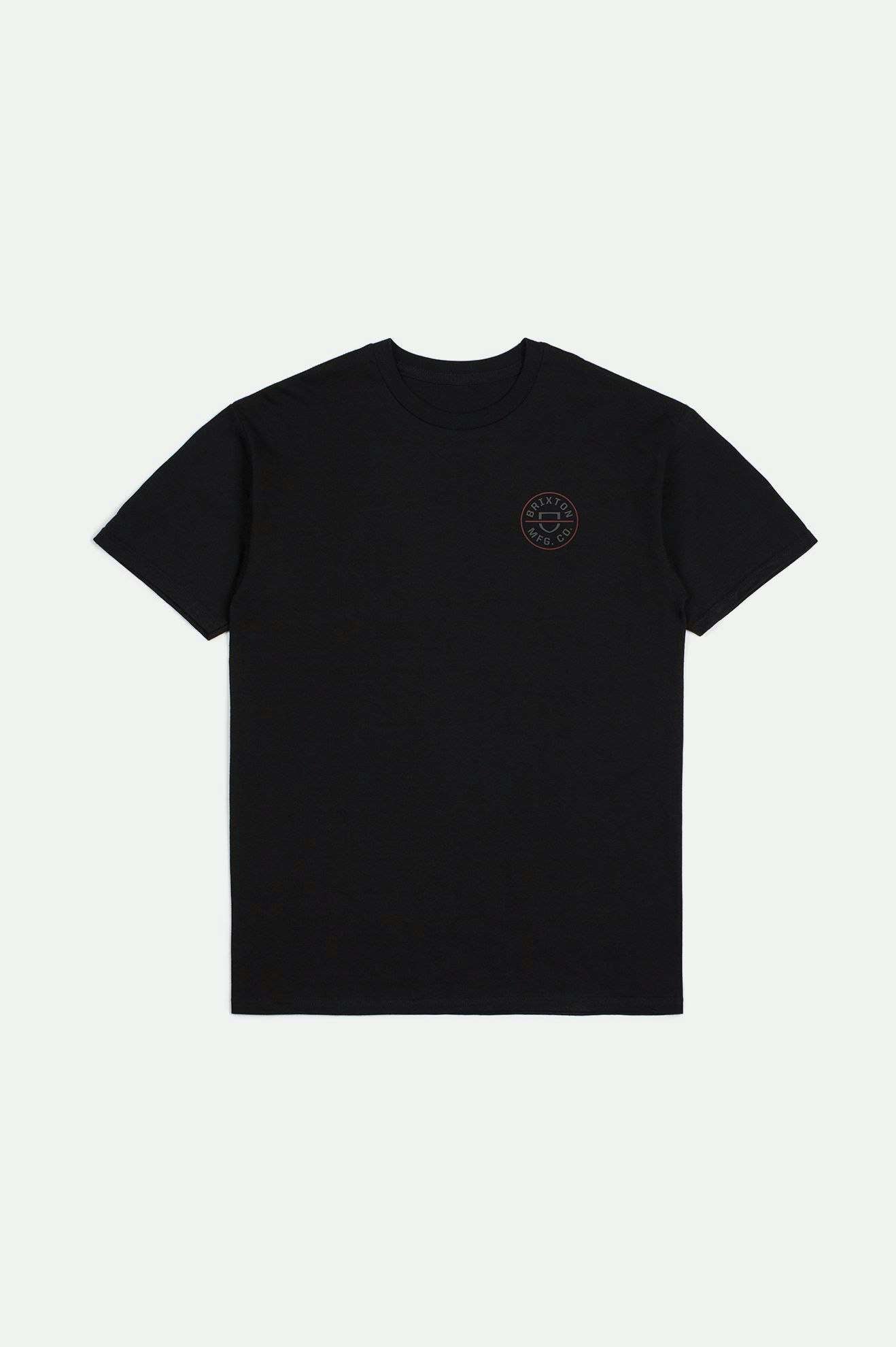 Brixton Men's Crest II S/S Standard T-Shirt - Black/Charcoal/Mahogany | Main