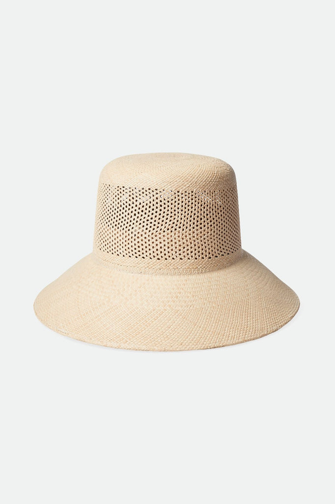 Brixton Women's Lopez Panama Straw Bucket Hat - Catalina Sand | Back