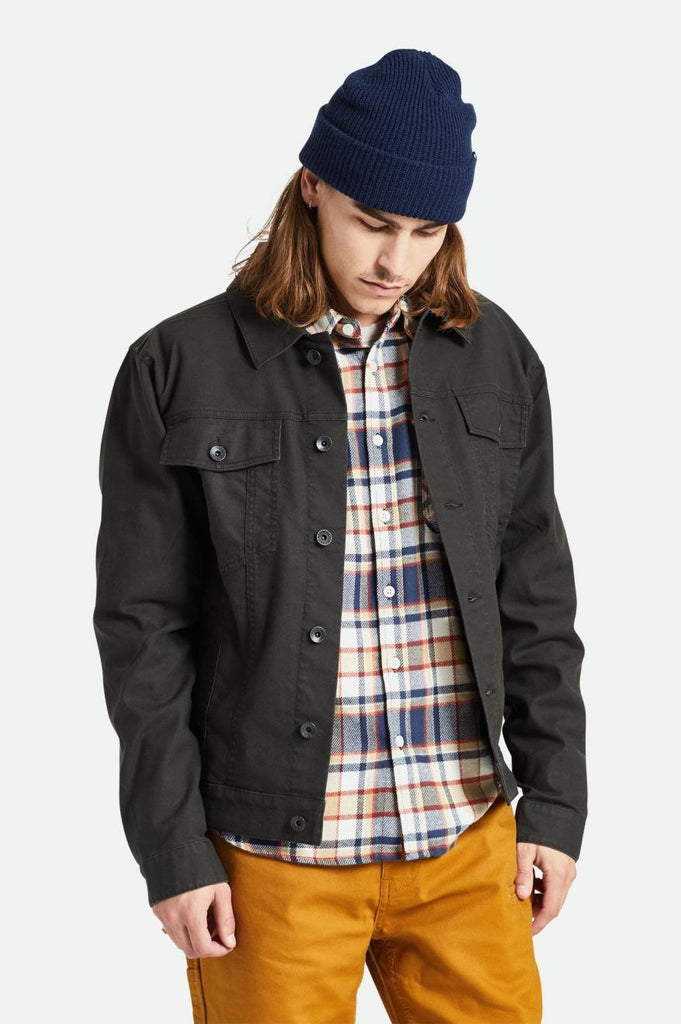 Brixton Builders Cable Stretch Trucker Jacket - Washed Black