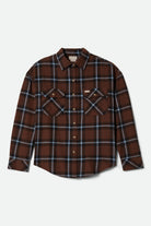 Women's Bowery Vintage Overshirt in the color Pinecone Brown/Black/Borrowed Blue - Front Product View