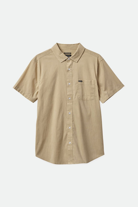 Brixton Men's Charter Sol Wash S/S Woven Shirt - Oat Milk Sol Wash | Profile