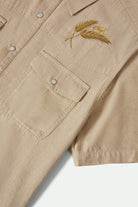 Men's Ford S/S Western Shirt in the color Khaki - Additional Laydown image