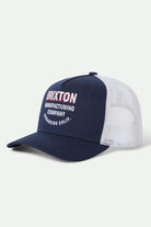 Unisex Redoubt Netplus Trucker Hat in the color Navy/White/White - Front Product View