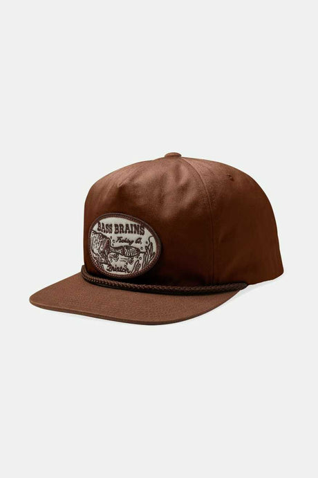 Brixton Men's Bass Brains Swim Snapback - Brown | Profile