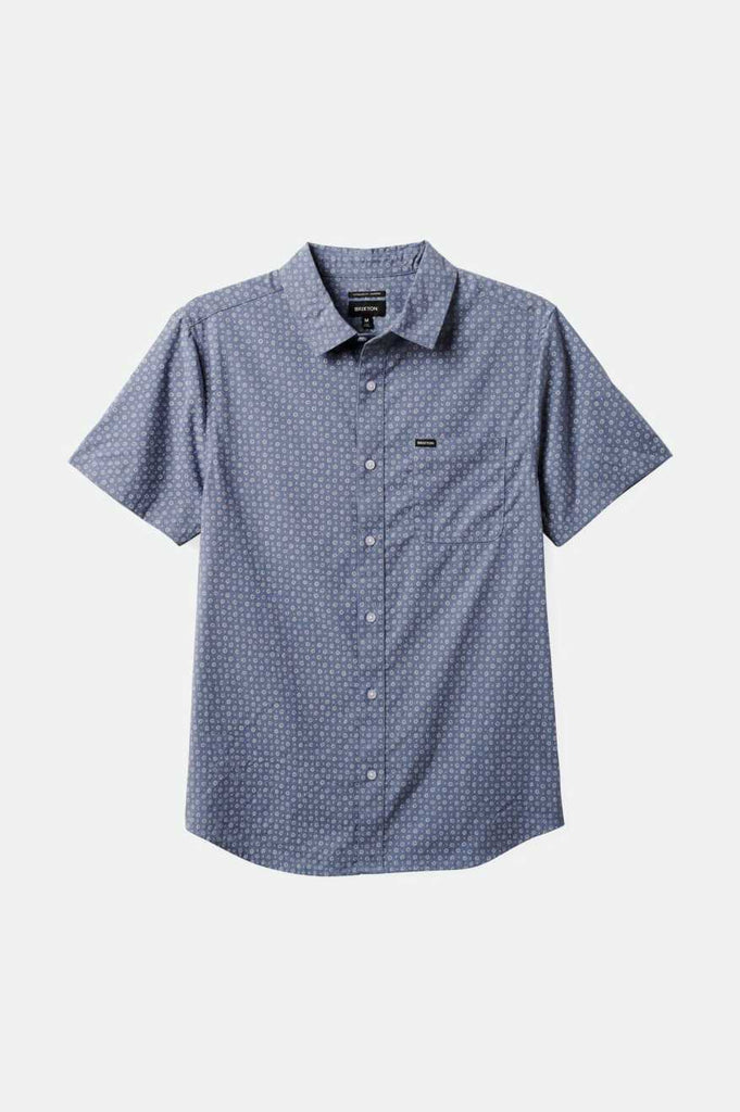 Brixton Men's Charter Print S/S Shirt - Flint Stone Blue Micro | Profile
