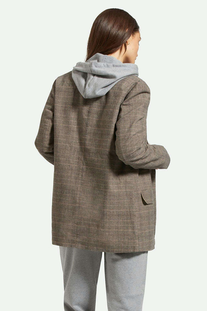 Back Fit Image | Manhattan Blazer - Brown/Cream Houndstooth