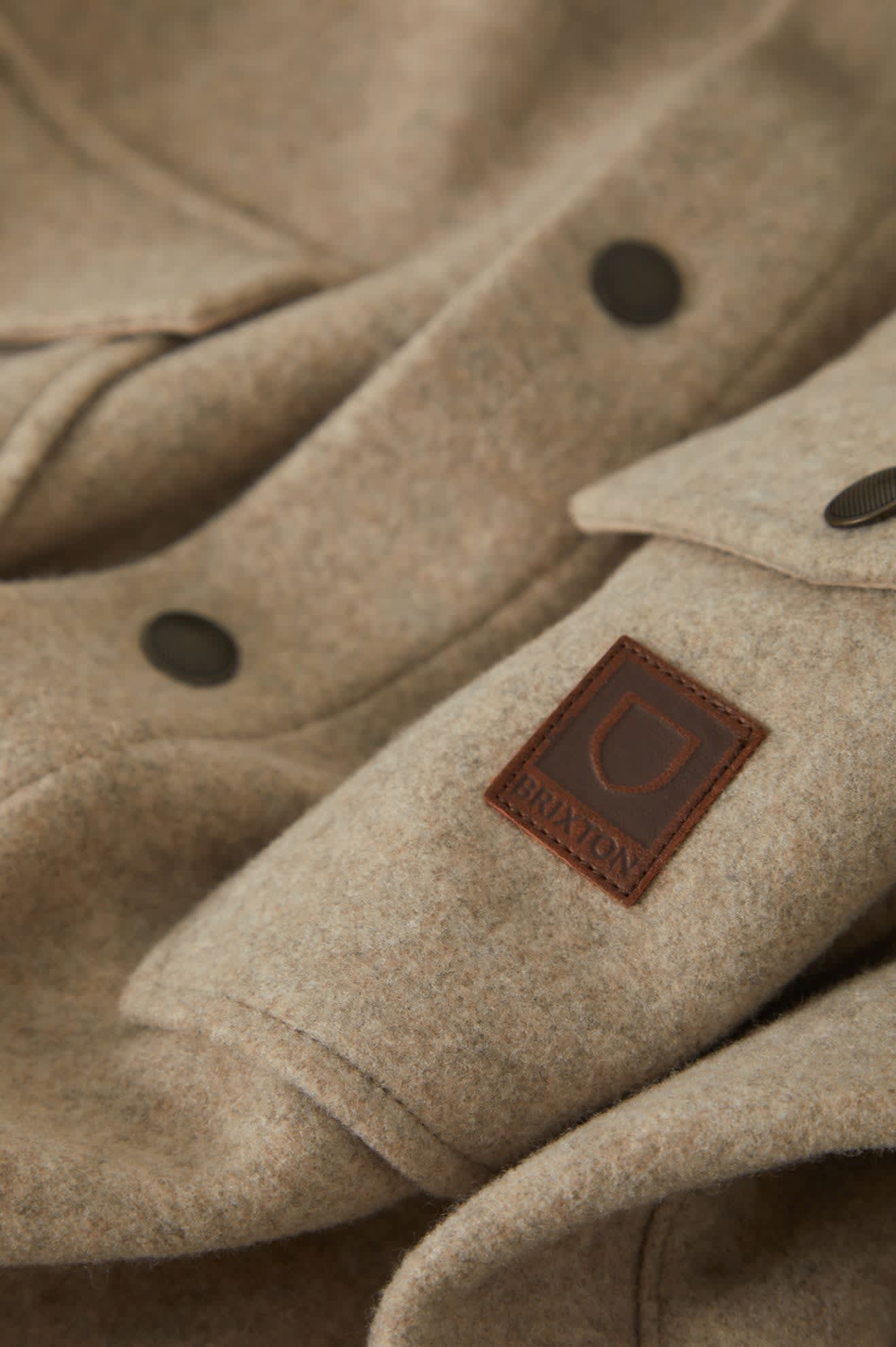 Men's Durham Felted Stretch Jacket in the color Oatmeal - Additional Laydown image