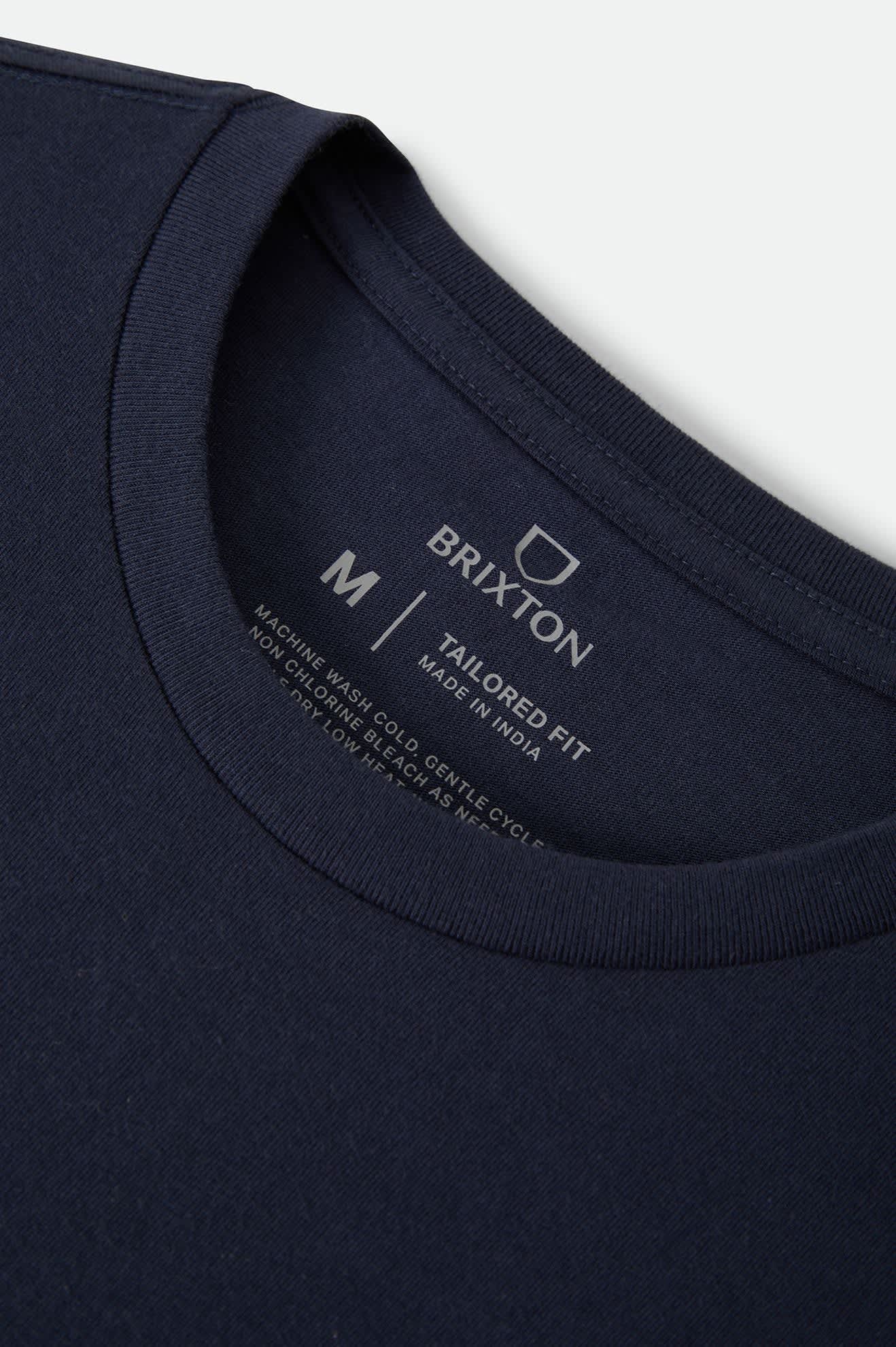 Men's Woodburn Tailored Pocket T-Shirt in the color Navy - Additional Laydown image