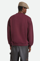 Men's Embroidered Heavyweight Oversized Crew in the color Port - Men's Back View