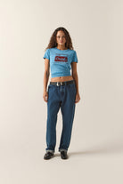 Women's Ice Cold Slim Crew T-Shirt in the color Electric Indigo - Additional Fit image