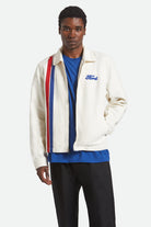Men's Ford Number One Garage Jacket in the color Wimbledon White - Men's Front View