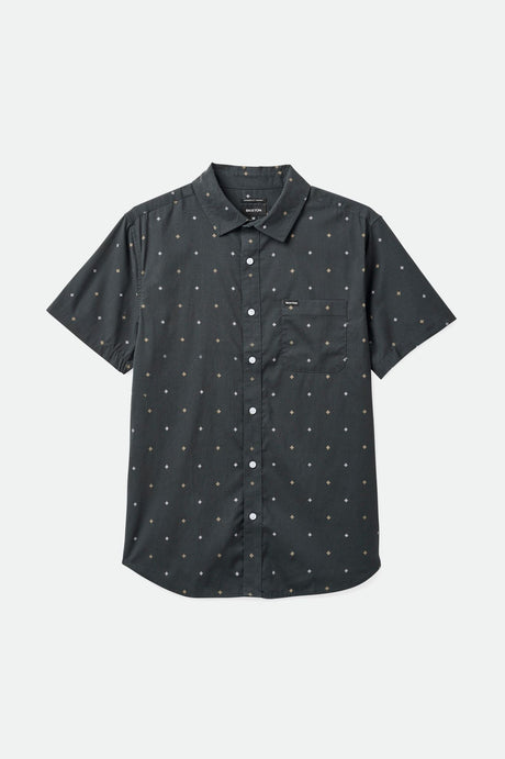 Brixton Men's Charter Print S/S Shirt - Washed Black Pyramid | Main