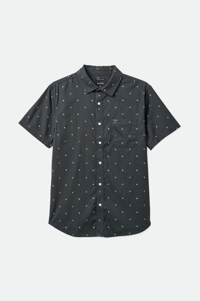 Brixton Men's Charter Print S/S Shirt - Washed Black Pyramid | Profile