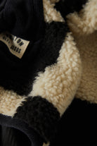 Women's Delilah Sherpa Jacket in the color Black/Natural Finish Line Checker - Additional Laydown image