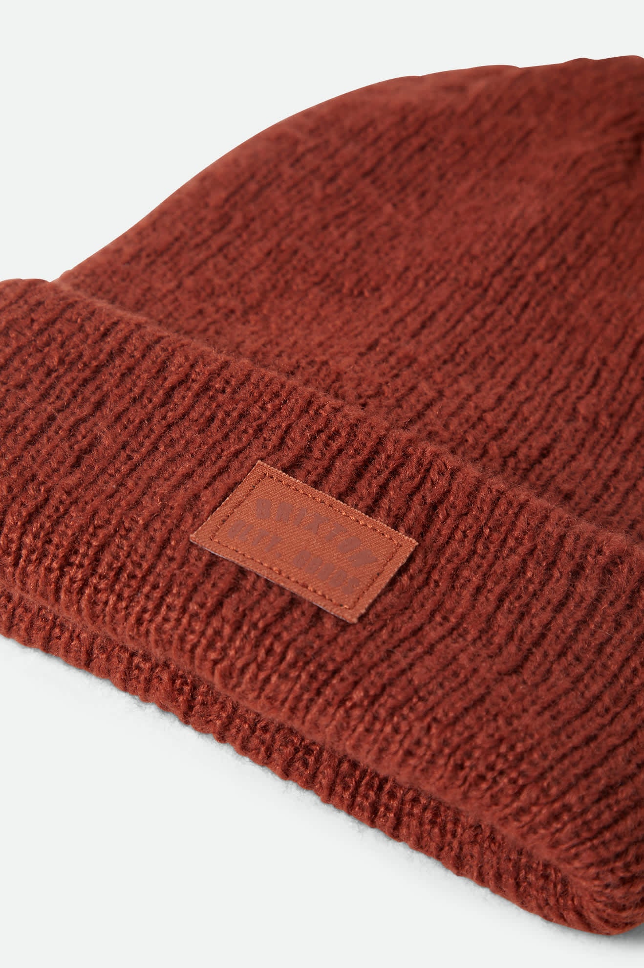 Women's Woodburn Women's Tall Brushed Beanie in the color Terracotta - Additional Laydown image