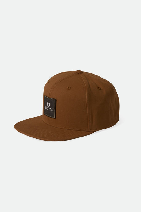 Brixton Men's Alpha Square Netplus MP Snapback - Copper/Charcoal | Profile