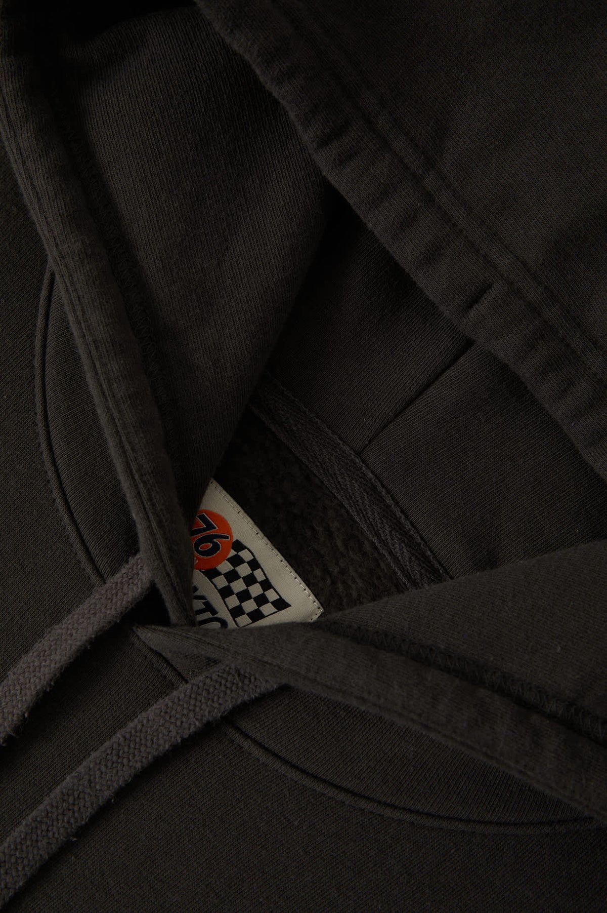 Men's 76 Chopped Hoodie in the color Washed Black - Additional Laydown image