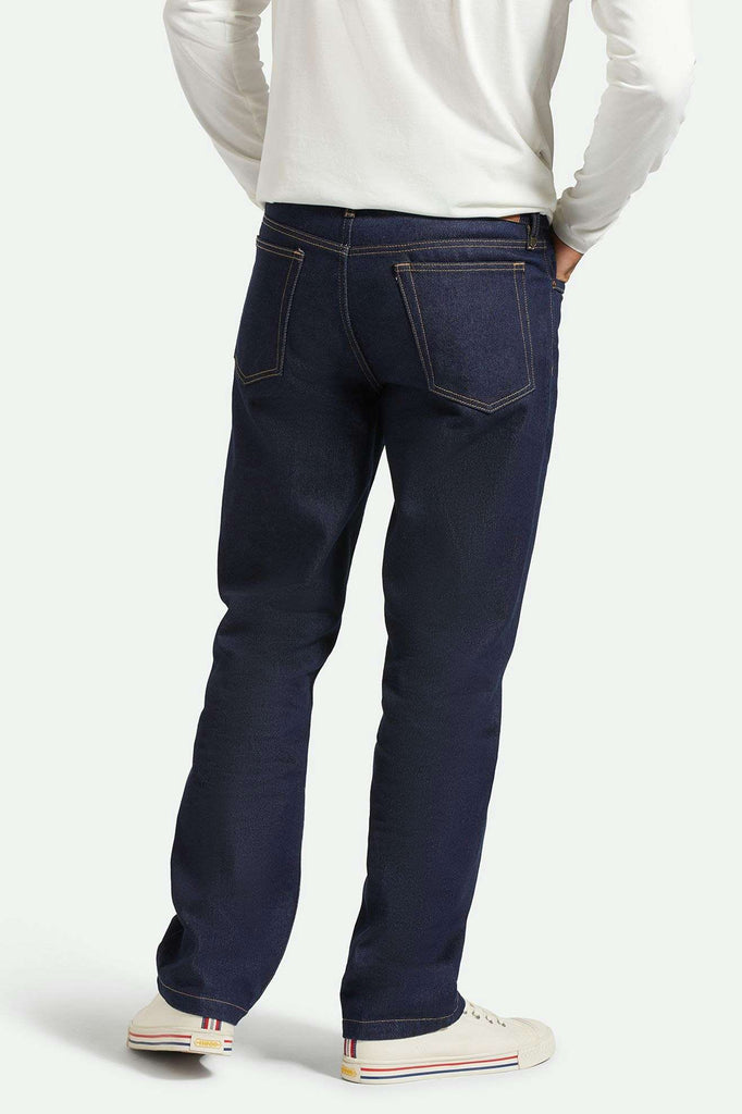 Back Fit Image | Builders 5-Pocket Stretch Pant - Rinse Denim