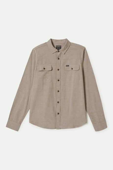 Men's The Daily Cotton L/S Shirt  in the color Khaki - Front Product View