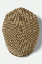 Unisex Brood Newsboy Cap in the color Dark Tan/Black Hickory Stripe - Additional Laydown image