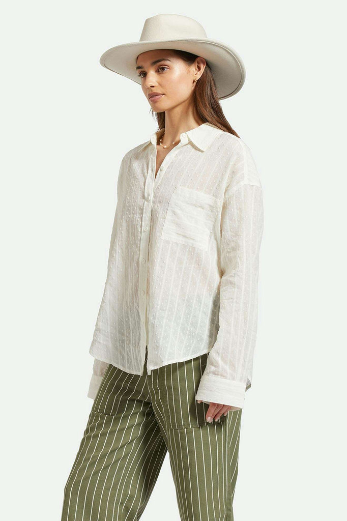 Women's Side Fit | East Side L/S Boxy Woven Shirt - White