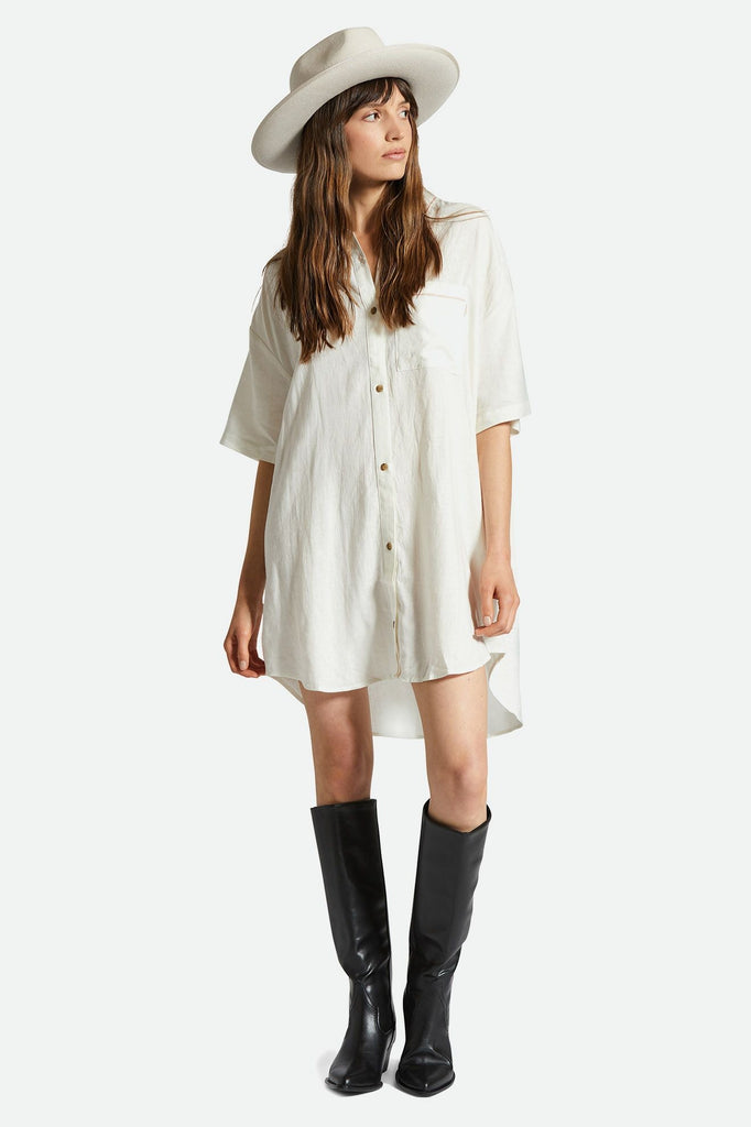 Women's Fit, Extra Shot | Condesa Linen Shirtdress - Off White