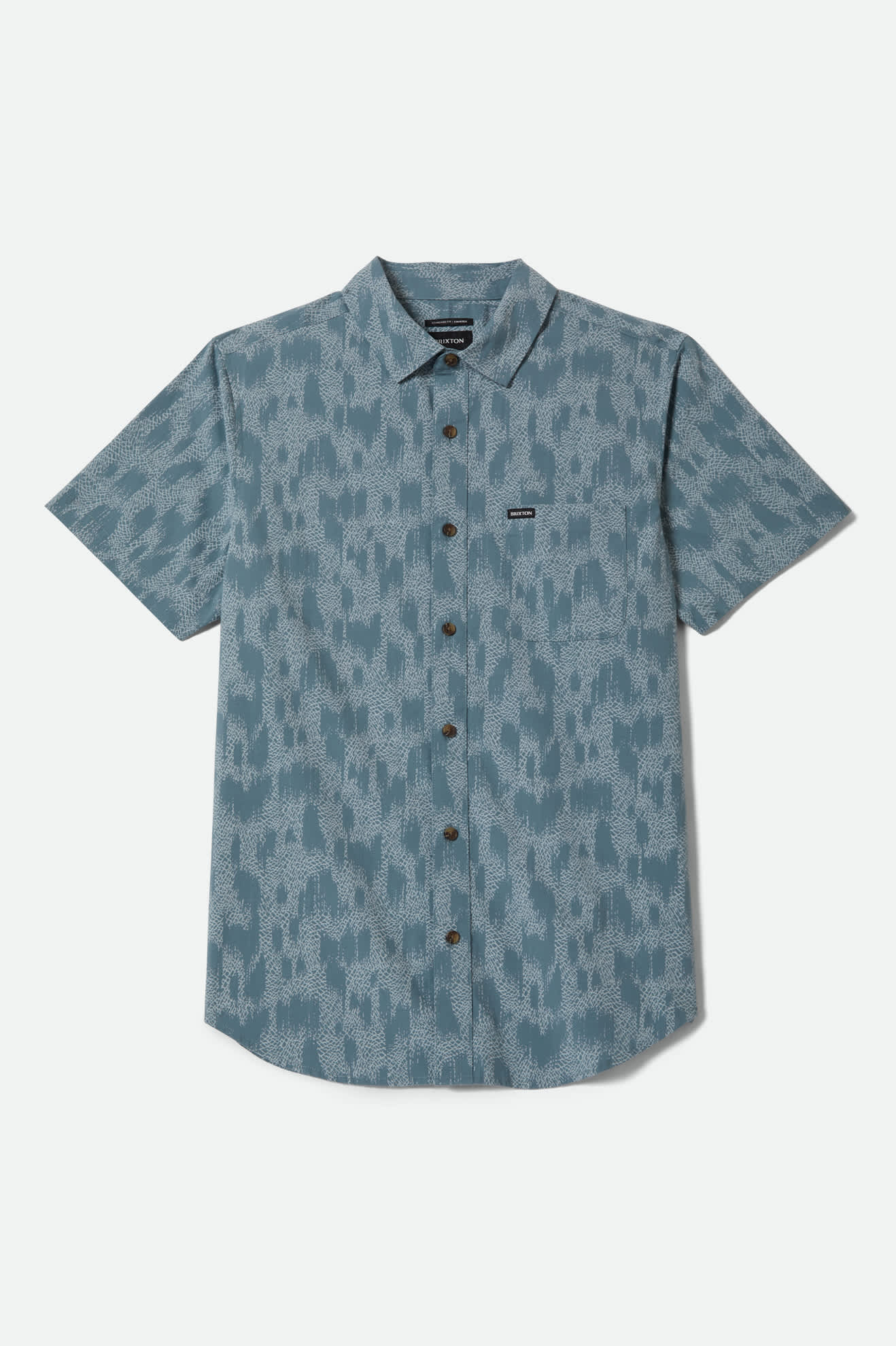 Men's Charter Print Short Sleeve Shirt in the color Trooper Crackle Paint - Front Product View
