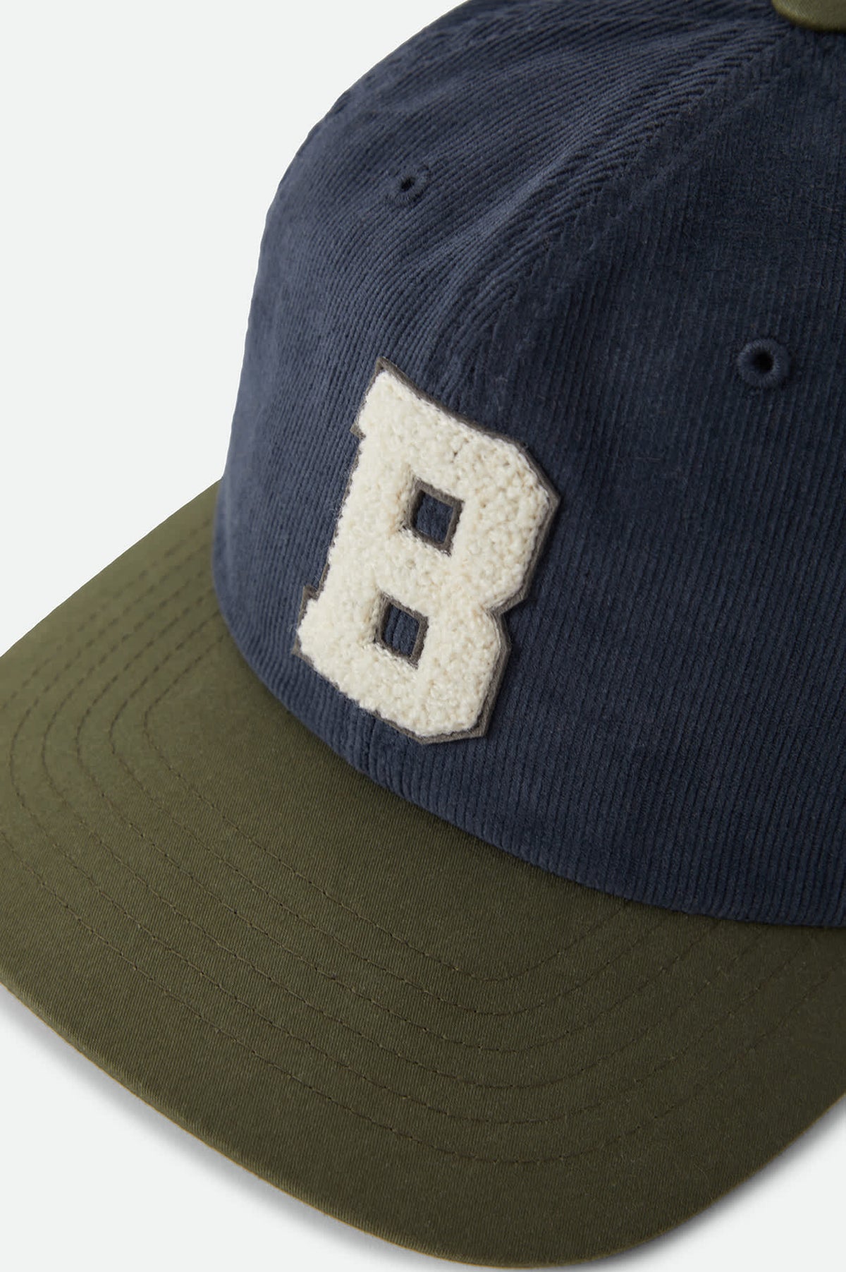 Unisex Big B Adjustable Hat in the color Washed Navy/Dark Olive - Additional Laydown image