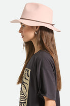 Unisex Wesley Fedora in the color Silver Pink/Pinecone - Women's Side View