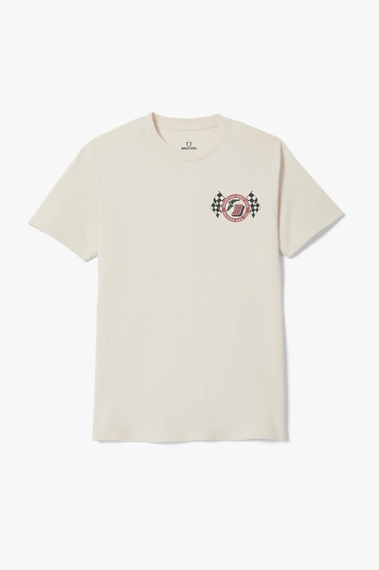 Men's Goodyear Speedway Sleeve Standard T-Shirt in the color Cream - Front Product View