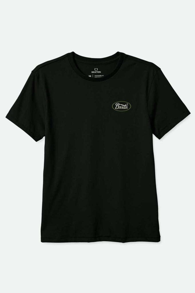 Brixton Men's Parsons S/S Tailored T-Shirt - Black/Bone/Sea Kelp | Profile