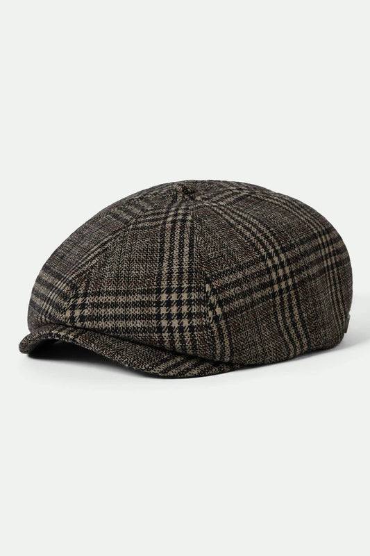 Unisex Brood Newsboy Cap in Khaki/Brown Plaid – Brixton Europe display picture 3