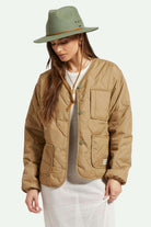 Brixton Unisex Wesley WTHR GUARD™ Packable Fedora - Light Moss | Front fit