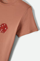 Women's Tossed Dice Crew T-Shirt in the color Italian Clay - Additional Laydown image
