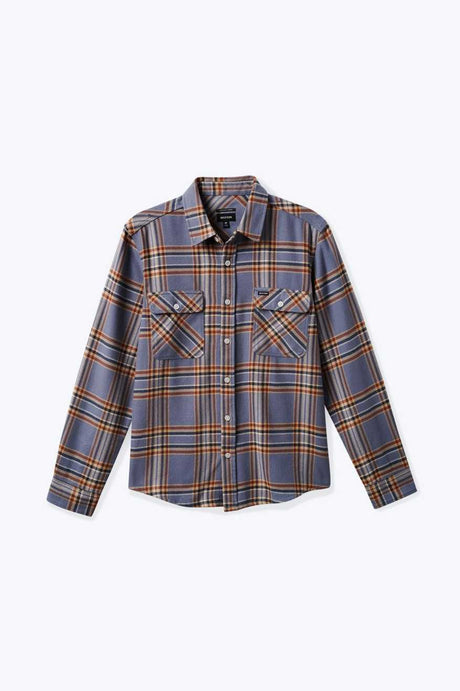 Brixton Men's Bowery L/S Flannel - Stonewash Blue/Sand | Profile