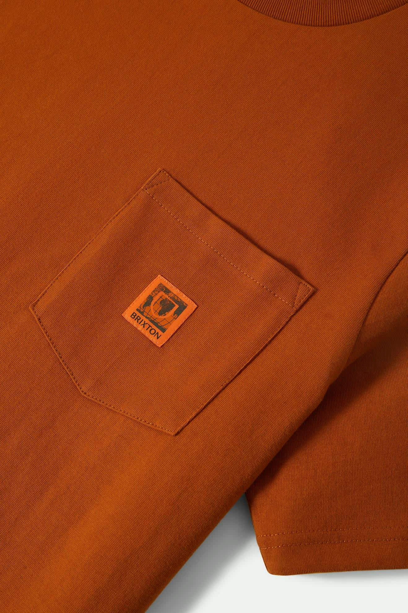 Men's Union Heavyweight S/S Boxy Pocket T-Shirt in the color Rustic Caramel - Additional Laydown image