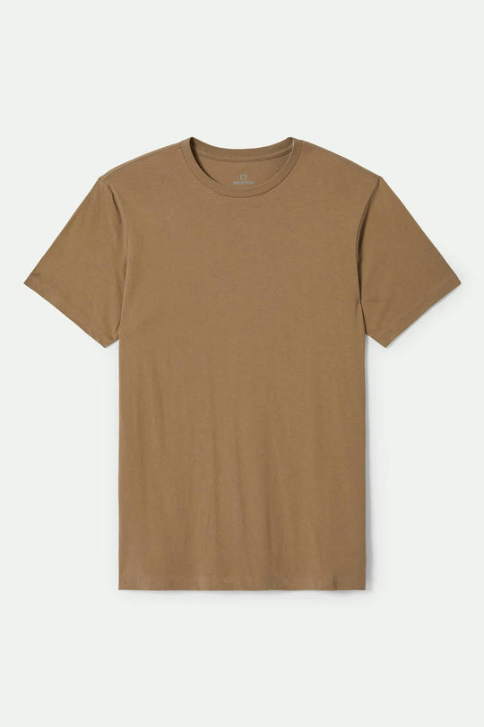 Men's Premium Cotton S/S Tailored T-Shirt in the color Khaki - Front Product View